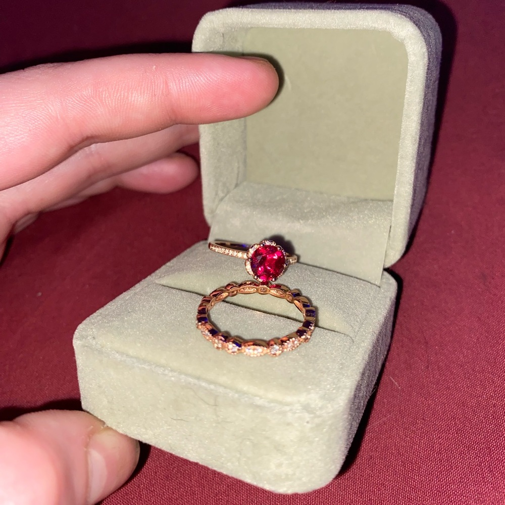 1.5 CARAT RED RUBY RING! AND BONUS DIAMOND RING!